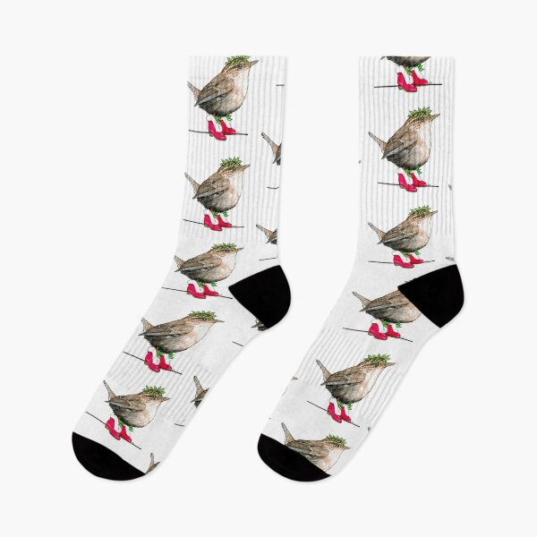 Item preview, Wren in Winter Holiday Shoes designed and sold by JimsBirds.