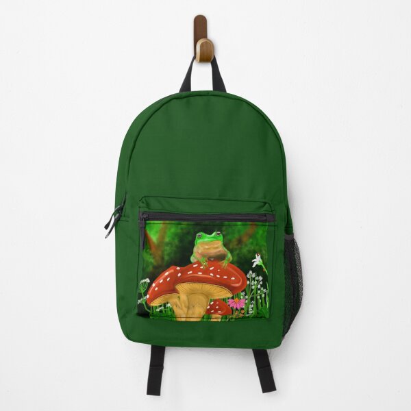 Item preview, Whimsical Frog on Mushroom | Enchanted Forest Art | Nature Illustration designed and sold by ColorsByRitu.