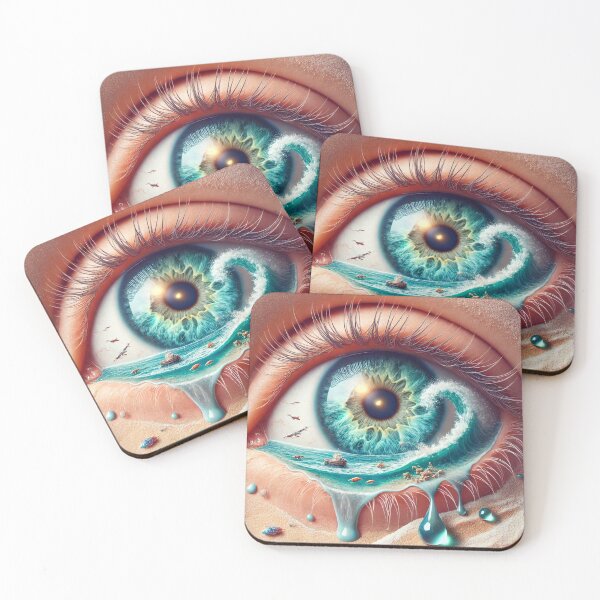 Item preview, Ocean Wave Reflected in Surreal Eye designed and sold by QuirkWears.