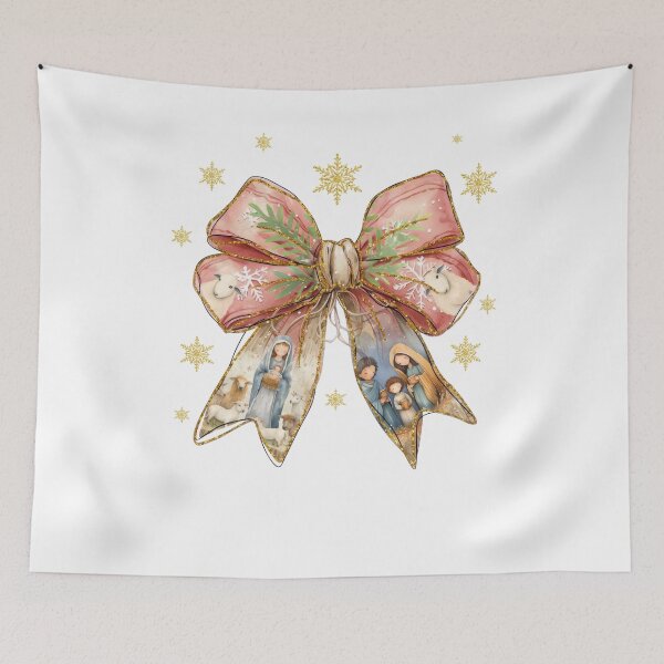 Item preview, Pink Nativity Bow Christmas Design designed and sold by nor-my.