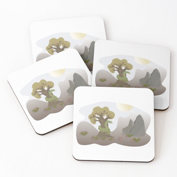 Item preview, Green snake on the tree designed and sold by OM-lova.