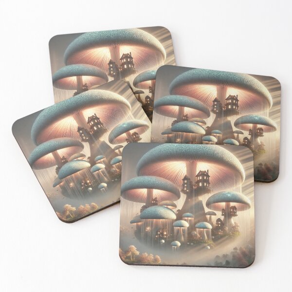 Item preview, Enchanted Mushroom Village in Misty Light designed and sold by QuirkWears.
