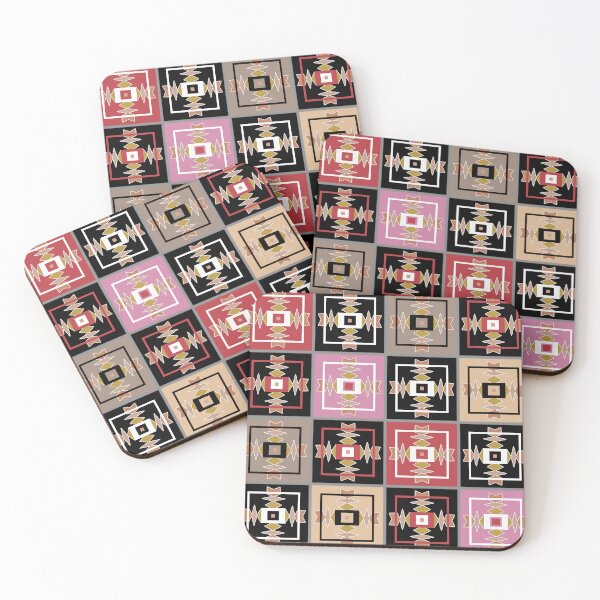 Item preview, colorful patchwork tiles retro sixties designed and sold by fuzzyfox.