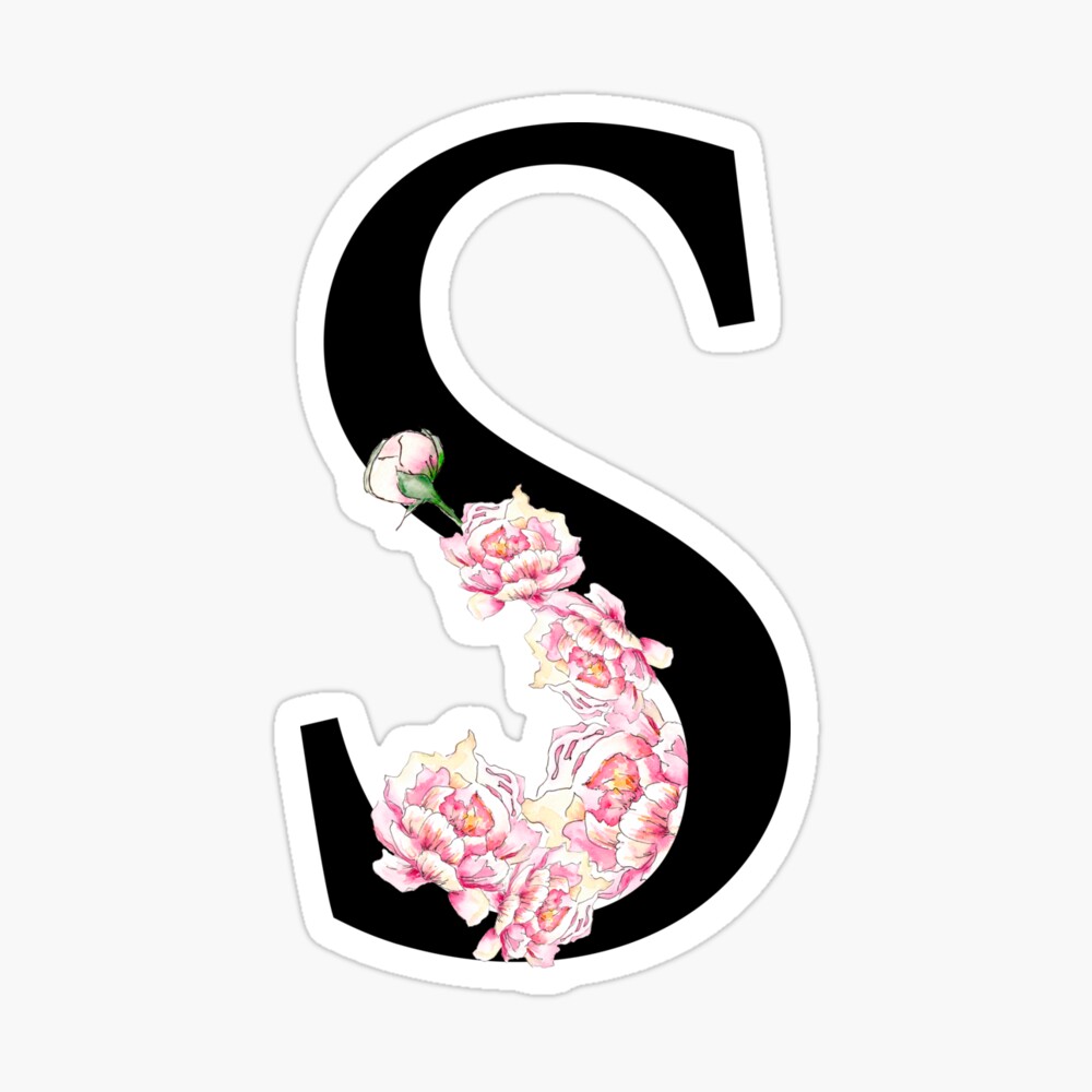 Letter S Peonies Floral Uppercase Alphabet Watercolor Greeting Card By Artolb Redbubble