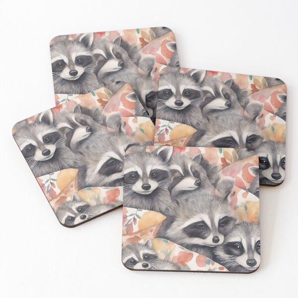 Item preview, Raccoon Family Sleeping Together Watercolor designed and sold by Ciervo Primavera.
