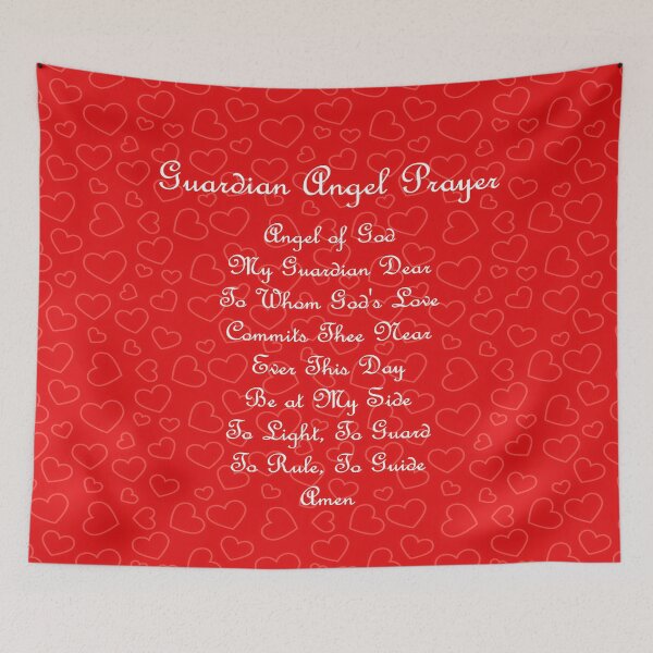 Item preview, Guardian Angel Prayer Red Hearts designed and sold by LitanyLane.