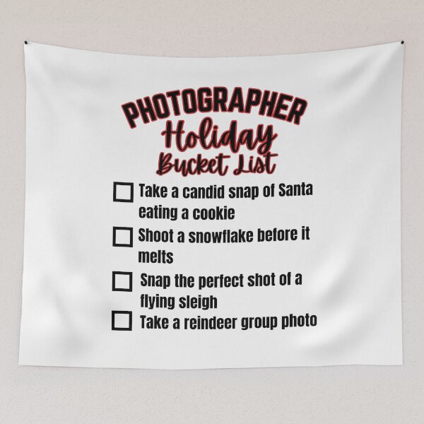 Item preview, Funny Photographer Holiday Bucket List designed and sold by MimsTees.