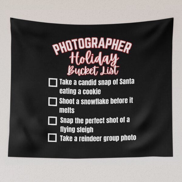Item preview, Funny Photographer Holiday Bucket List designed and sold by MimsTees.