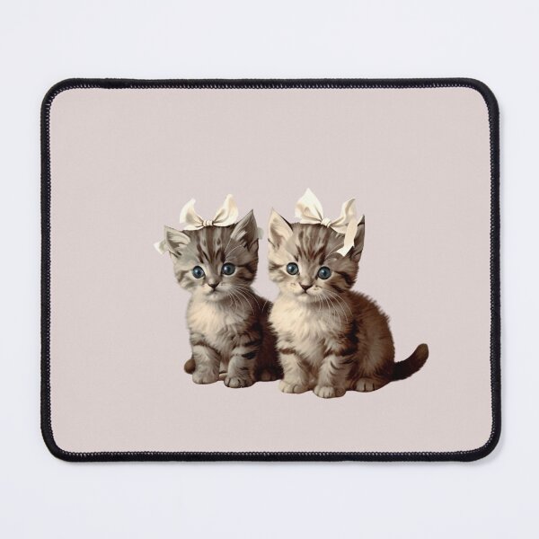 Item preview, Cute vintage kittens wearing bows designed and sold by Fatamimosh.