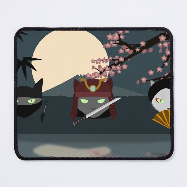 Item preview, Funny Edo Japanese Cats Trio: Ninja, Samurai, Geisha designed and sold by Rosanna Nguyen.