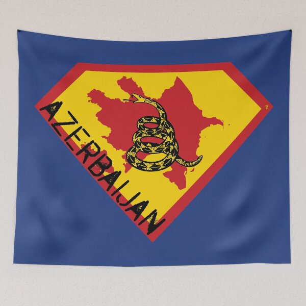 Item preview, AZERBAIJAN Spell Out - Freedom Is The Superpower - Gadsden Snake Flag - Dont Tread On Me SUPERHERO design designed and sold by pelagio.