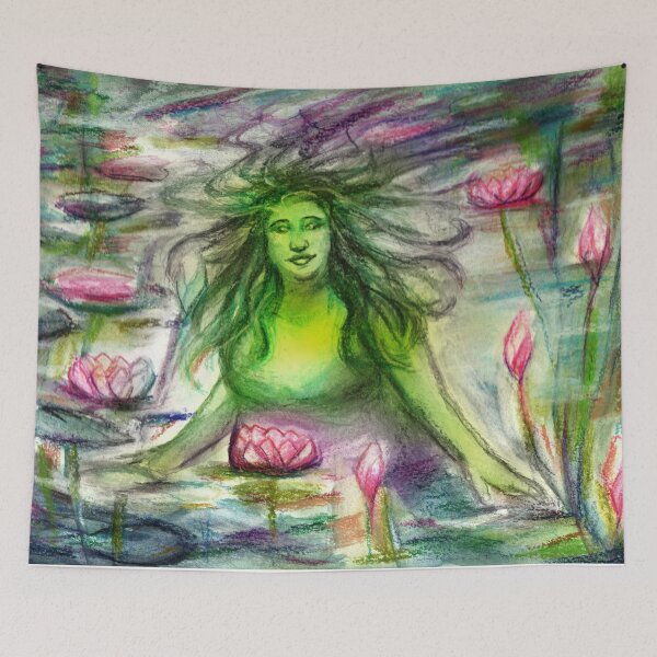 Item preview, Green Woman of Lotus Lake  designed and sold by umasharda.