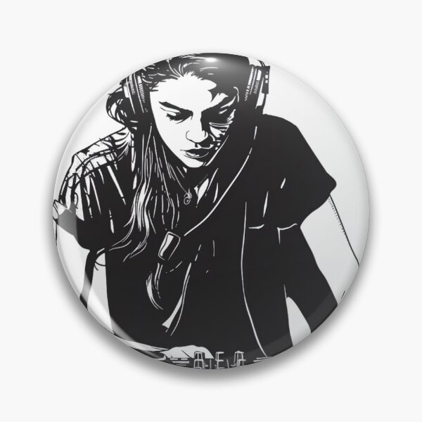Item preview, Monochrome Female DJ Mixing on Turntables designed and sold by jgvisualarts.