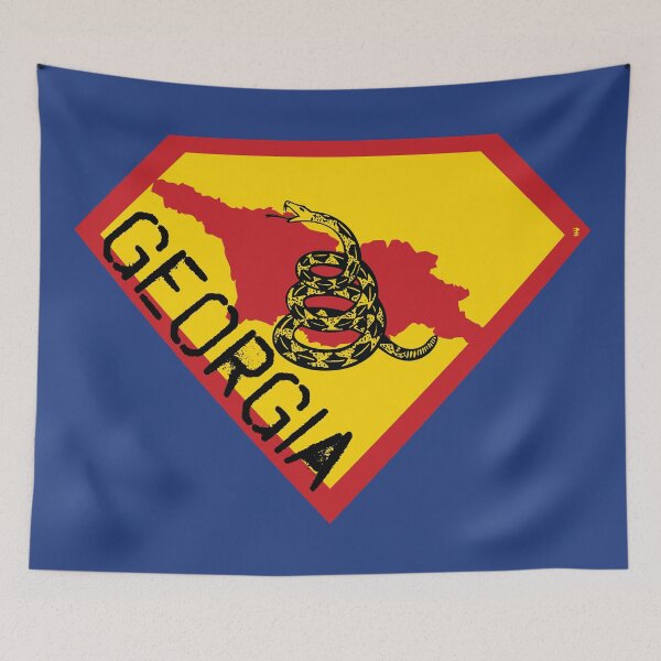 Item preview, REPUBLIC OF GEORGIA Spell Out - Freedom Is The Superpower - Gadsden Snake Flag - Dont Tread On Me SUPERHERO design designed and sold by pelagio.