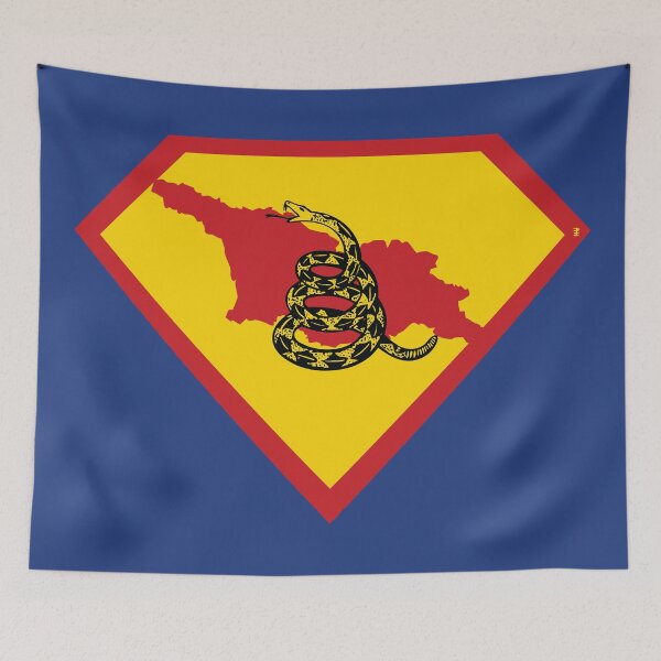 Item preview, REPUBLIC OF GEORGIA - Freedom Is The Superpower - Gadsden Snake Flag - Dont Tread On Me SUPERHERO design designed and sold by pelagio.