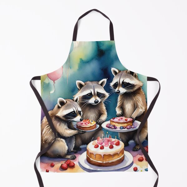 Item preview, Raccoons Having a Watercolor Birthday Party designed and sold by Ciervo Primavera.