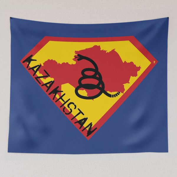 Item preview, KAZAKHSTAN Spell Out - Freedom Is The Superpower - Modern Gadsden Snake Flag - Dont Tread On Me SUPERHERO design designed and sold by pelagio.