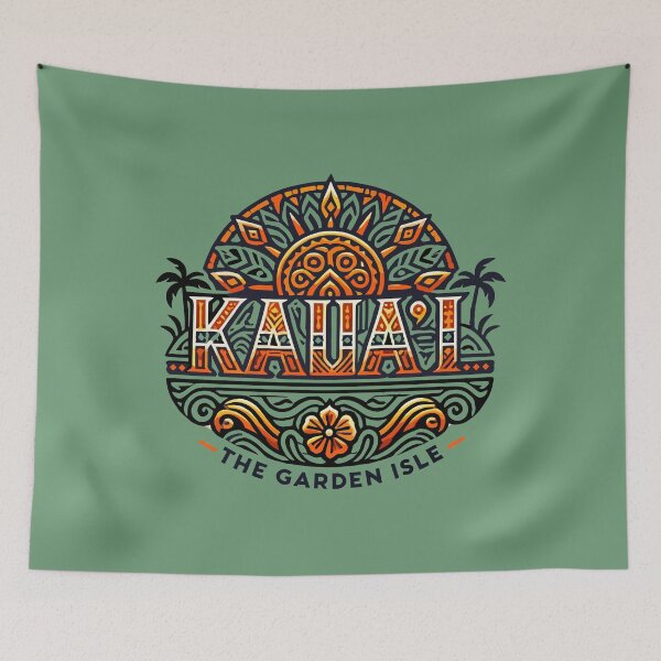 Item preview, KAUA'I - THE GARDEN ISLE - Tribal Art Pattern - Hawaii designed and sold by Darling DeDe.