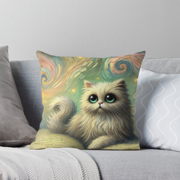 Item preview, Persian Cat Book Lover Impressionistic Art designed and sold by retrosquid.