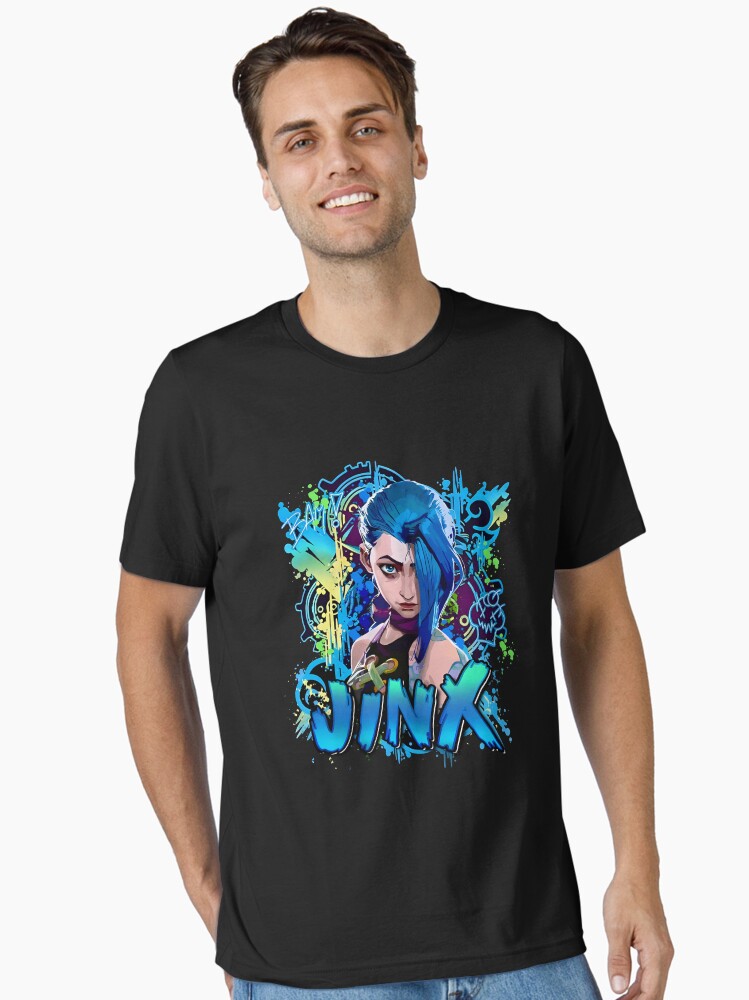 Imagen 1 de 7, Camiseta esencial con la obra Personaje de la película Arcane Jinx, diseñada y vendida por JessicaMaxwell.