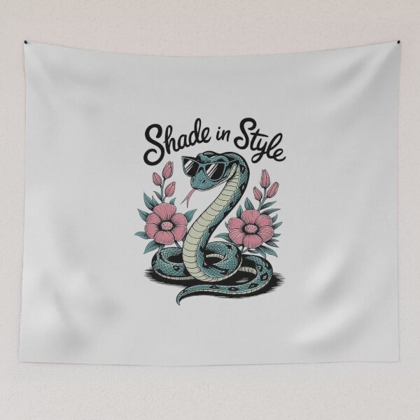 Artikelvorschau, Stilvolle Schlange mit Sonnenbrille - Retro Floral Snake Art entworfen und verkauft von love3617.