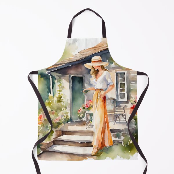 Item preview, Chic Watercolor Woman Relaxing on Cottage Patio 4 designed and sold by Tom-Johnson.