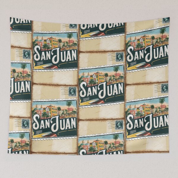 Item preview, San Juan Puertorico Vintage Travel Retro Postcard Design designed and sold by TravelPostcardGems.