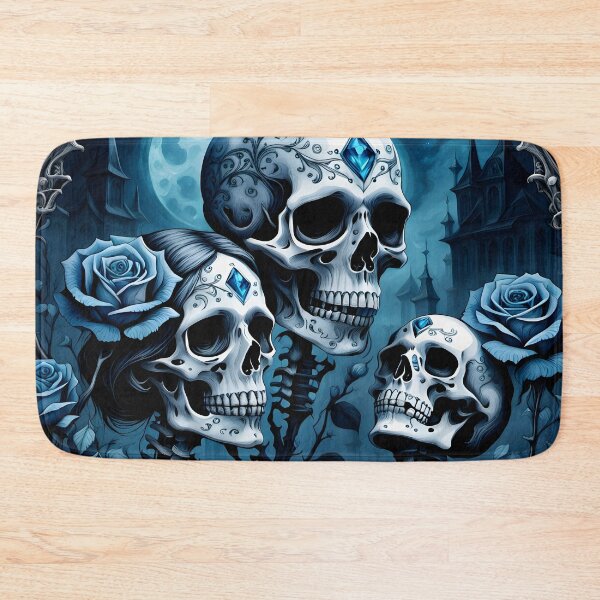 Item preview,  Skeleton family with blue roses  designed and sold by GothicRubette.