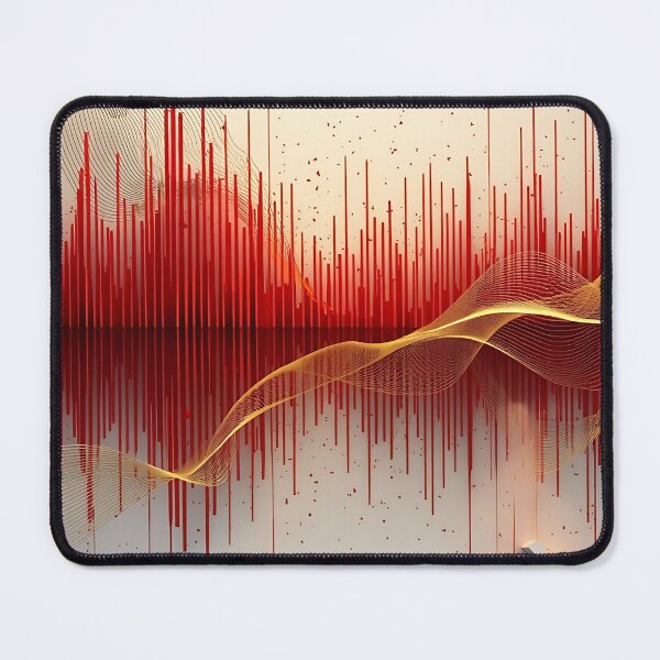 Item preview, Sound Waves Harmony Red and Black Minimalist Design designed and sold by RadDeck.