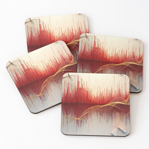 Item preview, Sound Waves Harmony Red and Black Minimalist Design designed and sold by RadDeck.