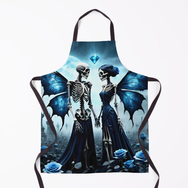 Item preview, Fairy Skeleton Couple with blue roses designed and sold by GothicRubette.