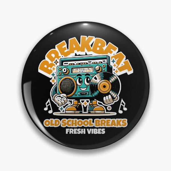 Item preview, BREAKBEAT  - Old School Boombox Dude (white/orange)  designed and sold by Discothreadz.
