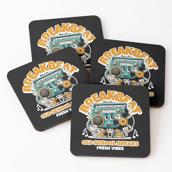 Item preview, BREAKBEAT  - Old School Boombox Dude (white/orange)  designed and sold by Discothreadz.