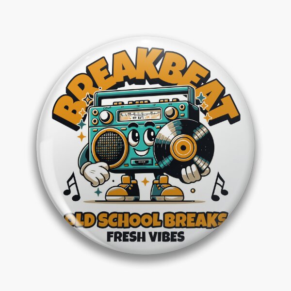 Item preview, BREAKBEAT  - Old School Boombox Dude (black/orange)  designed and sold by Discothreadz.