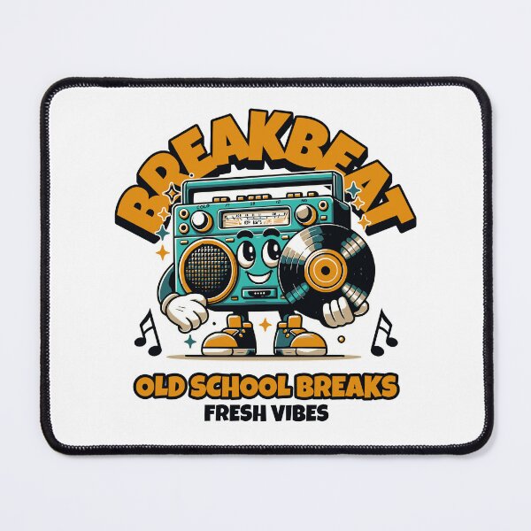 Item preview, BREAKBEAT  - Old School Boombox Dude (black/orange)  designed and sold by Discothreadz.