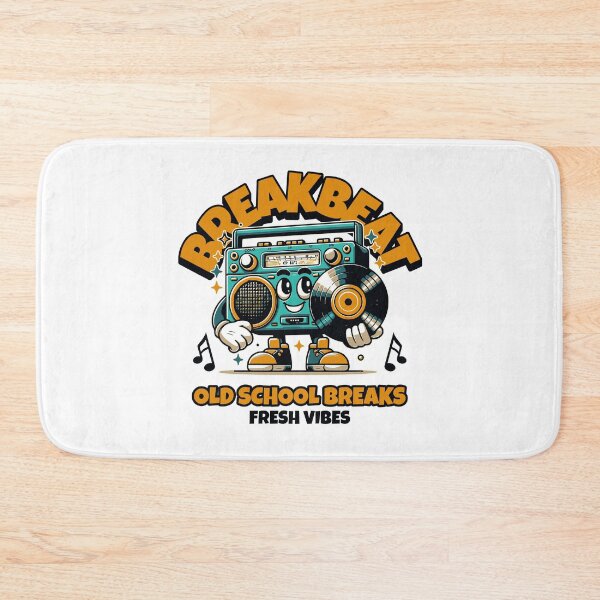 Item preview, BREAKBEAT  - Old School Boombox Dude (black/orange)  designed and sold by Discothreadz.