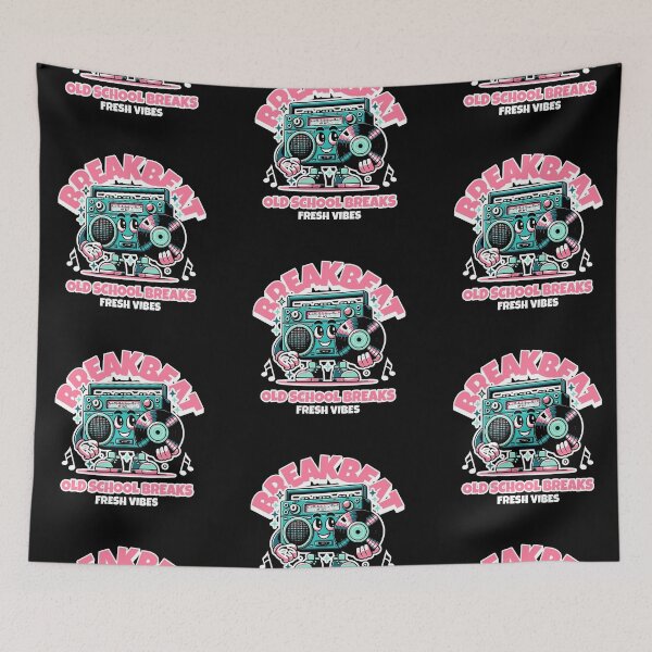 Item preview, BREAKBEAT  - Old School Boombox Dude (white/pink)  designed and sold by Discothreadz.