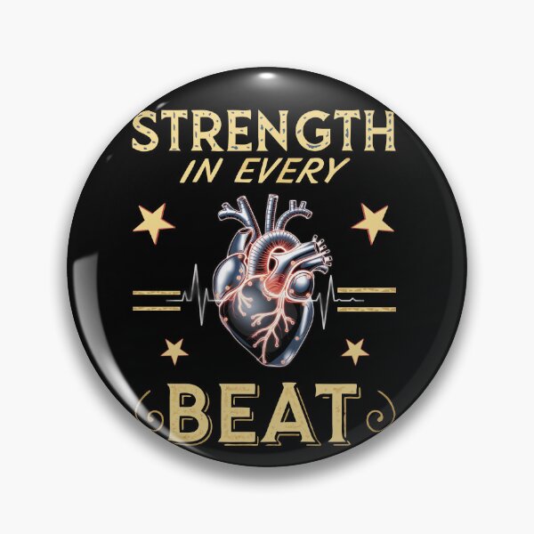 Item preview, Strength in Every Beat T-Shirt Design - Bold Metallic Heart with Vintage Gold Typography designed and sold by Samgfxt-shirt.
