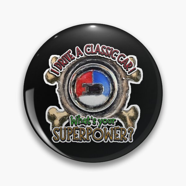 Item preview, I Drive a Classic Car - Datsun Retro Badge Superpower Design on Black designed and sold by Michael van der Hoorn.