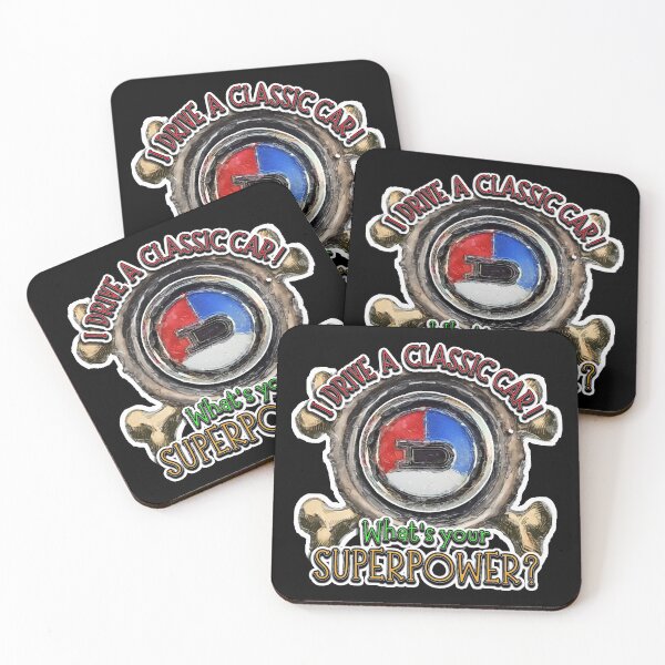 Item preview, I Drive a Classic Car - Datsun Retro Badge Superpower Design on Black designed and sold by Michael van der Hoorn.