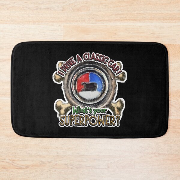 Item preview, I Drive a Classic Car - Datsun Retro Badge Superpower Design on Black designed and sold by Michael van der Hoorn.