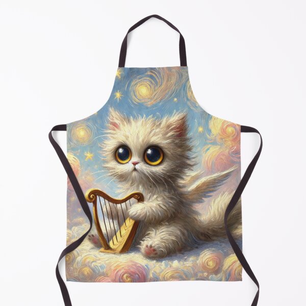 Item preview, Fluffy Angel Cat with Harp designed and sold by retrosquid.