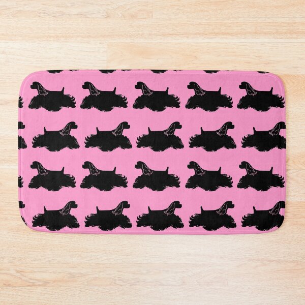 Item preview, American Cocker Spaniel Silhouettes Pattern in Black and Pink designed and sold by Spinyflowerart.