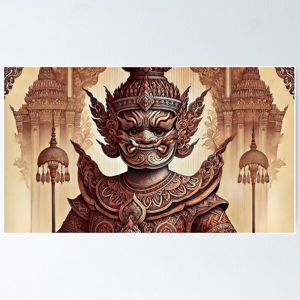 Item preview, Intricate Guardian Statue in Traditional Thai Style designed and sold by Koalangel.