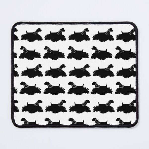 Item preview, American Cocker Spaniel Silhouettes Pattern in Black and White designed and sold by Spinyflowerart.