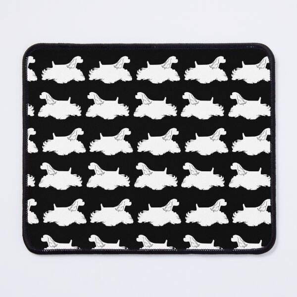 Item preview, American Cocker Spaniel Silhouettes Pattern in White and Black designed and sold by Spinyflowerart.