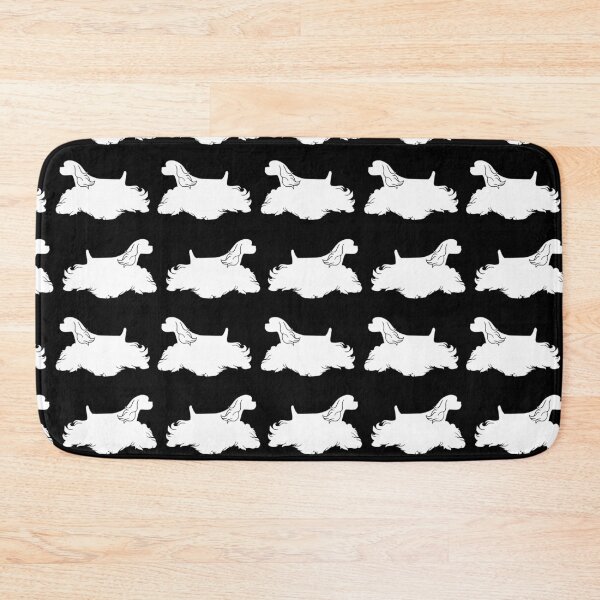 Item preview, American Cocker Spaniel Silhouettes Pattern in White and Black designed and sold by Spinyflowerart.