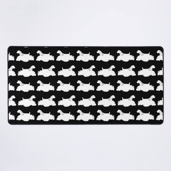 Item preview, American Cocker Spaniel Silhouettes Pattern in White and Black designed and sold by Spinyflowerart.