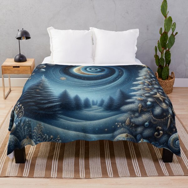 Item preview, Blue And Gold Themed Starry Night Sky Magical Winter Christmas Night  designed and sold by DrewRomeoCo.