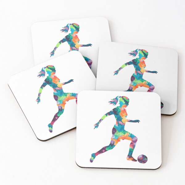 Item preview, Girl playing soccer football player watercolor designed and sold by SOUFIANE1991.